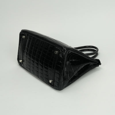 エルメス HERMES バーキン30 バーキン 30 バッグ トートバッグ ニロティカス クロコダイル ノワール Noir ブラック Black 黒 シルバー金具