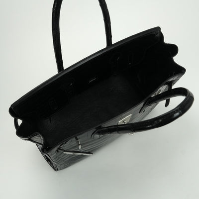 エルメス HERMES バーキン30 バーキン 30 バッグ トートバッグ ニロティカス クロコダイル ノワール Noir ブラック Black 黒 シルバー金具