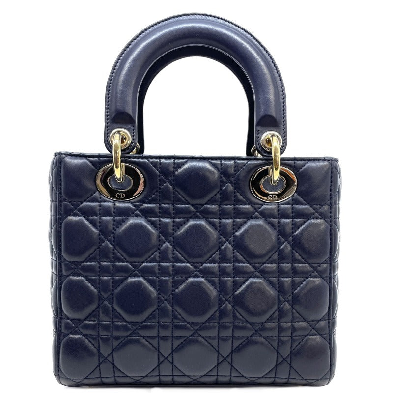 CHRISTIAN DIOR 기독교 디올 Lady dior small LADY DIOR MY ABCDIOR MYABC Cannage bag Lambskin Navy Navy Gold Metal Fittings