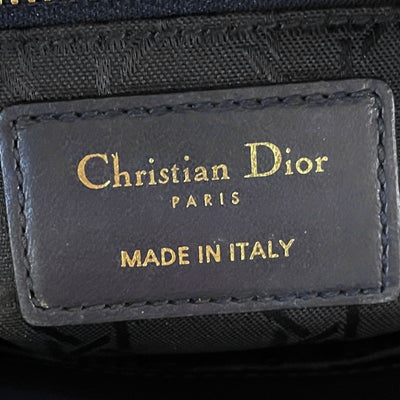 クリスチャンディオール CHRISTIAN DIOR レディディオール スモール LADY DIOR MY ABCDIOR MYABC カナージュバッグ ラムスキン ネイビー 紺 ゴールド金具