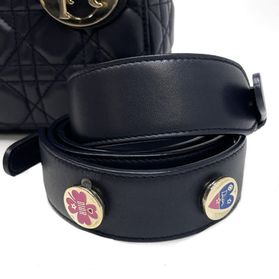 CHRISTIAN DIOR 기독교 디올 Lady dior small LADY DIOR MY ABCDIOR MYABC Cannage bag Lambskin Navy Navy Gold Metal Fittings