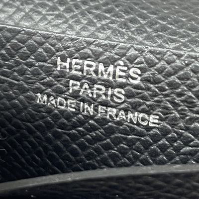 エルメス HERMES ベアンコンパクト ベアン コンパクト 財布 二つ折り財布 ミニ財布 ミニウォレット エプソン ノワール ブラック 黒 シルバー金具 ヴォーエプソン