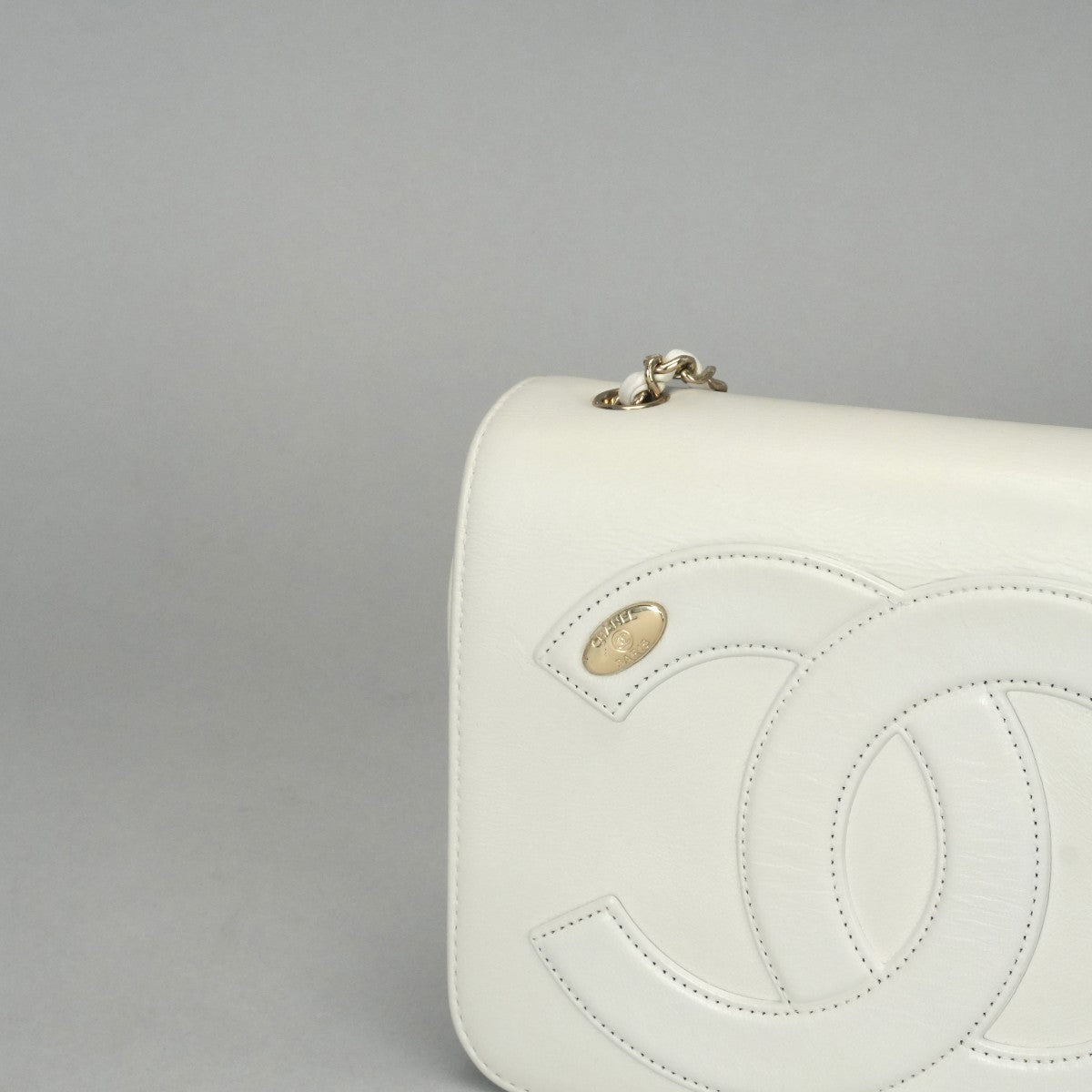 CHANEL CHANEL bag shoulder bag calfskin white gold hardware Coco mark chain shoulder bag full flap