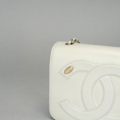 CHANEL CHANEL bag shoulder bag calfskin white gold hardware Coco mark chain shoulder bag full flap