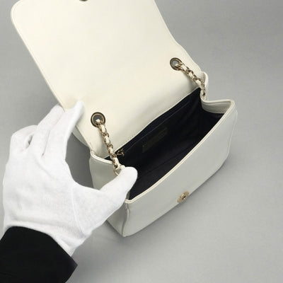 CHANEL CHANEL bag shoulder bag calfskin white gold hardware Coco mark chain shoulder bag full flap