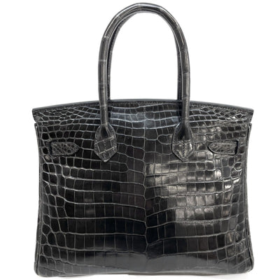 HERMES 헤르메스 Birkin 30 Birkin 30 가방 토트 백 닐 로티 쿠스 악어 GRAFFFeat Grey Gray Silver Metal Fittings 핸드백