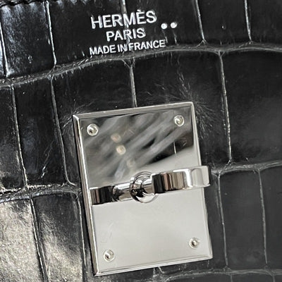 HERMES 爱马仕 Birkin 30 Birkin 30 袋手提袋nilotticus鳄鱼 GRAFF壮丽的灰色银金属配件手提包