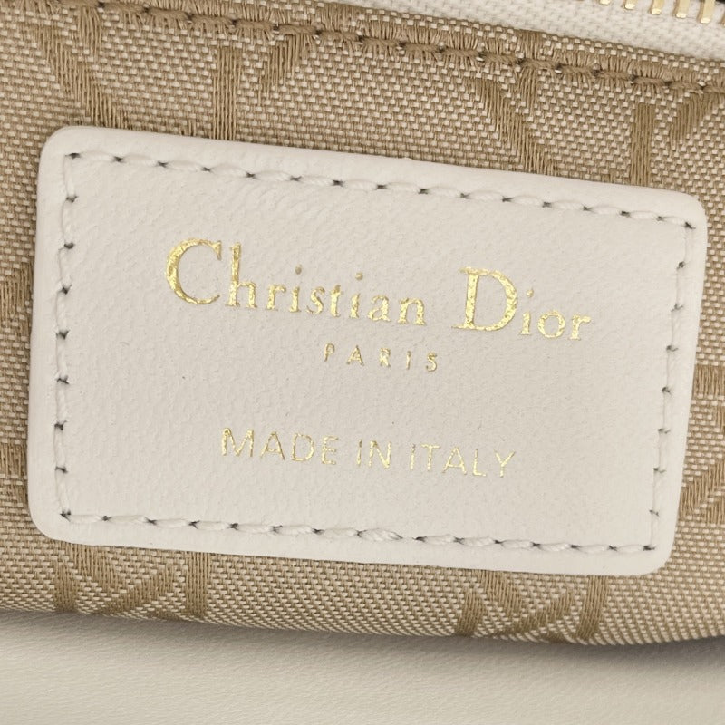 CHRISTIAN DIOR 克里斯蒂安·迪奥（Christian Dior） Lady dior small LADY DIOR MY ABCDIOR Small bag MYABC Cannage bag 包，手提袋，肩膀袋，羊羔，白色，白色，金色配件