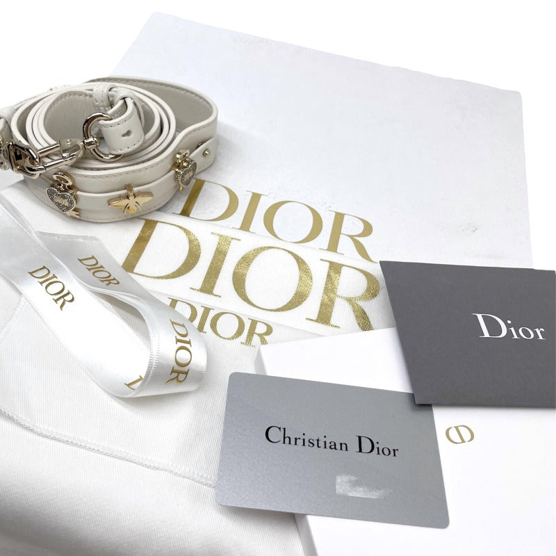 CHRISTIAN DIOR 克里斯蒂安·迪奥（Christian Dior） Lady dior small LADY DIOR MY ABCDIOR Small bag MYABC Cannage bag 包，手提袋，肩膀袋，羊羔，白色，白色，金色配件