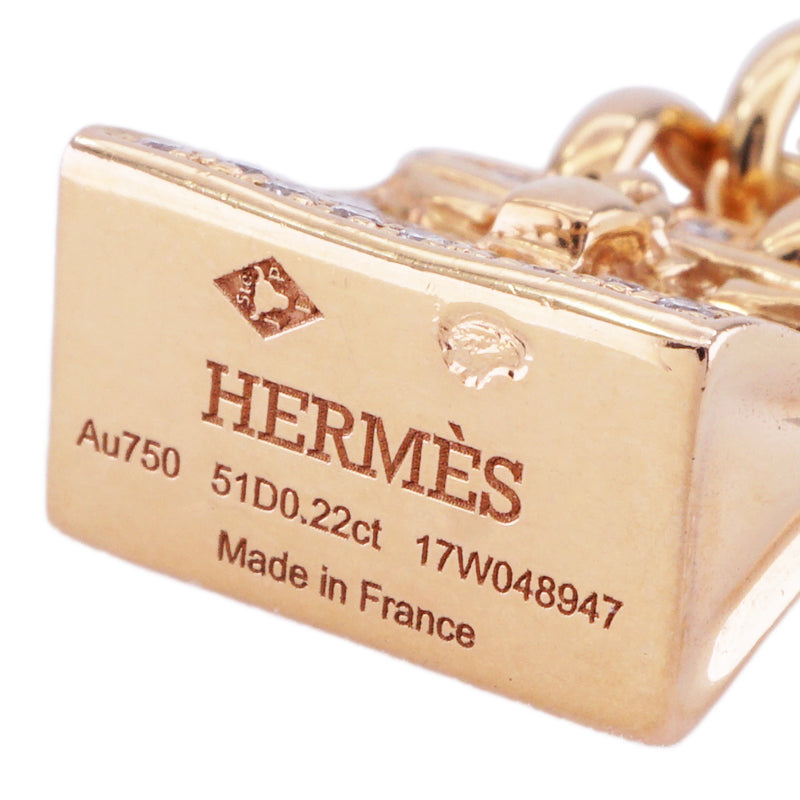 エルメス HERMES バーキン ペンダント 《アミュレット》 ネックレス ペンダント チョーカー 750PG ダイヤネックレス ピンクゴールド