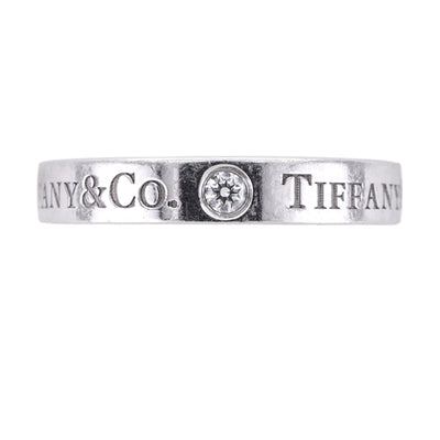 ティファニー TIFFANY&Co. バンドリング フラットバンドリング リング 指輪 Pt950 シルバー ダイヤリング 結婚指輪 マリッジリング プラチナ