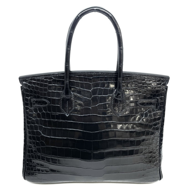 HERMES 헤르메스 Birkin 30 Birkin 30 가방, 토트 백, 폴로스, 악어, 느와르, 검은 색, 실버 피팅