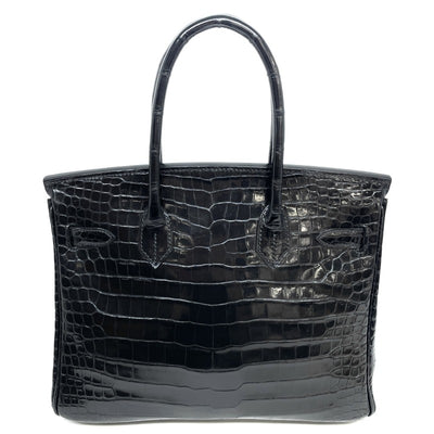 HERMES HERMES Birkin 30 Birkin 30 Bag, Tote Bag, Polosus, Crocodile, Noir, Black, Silver Fittings