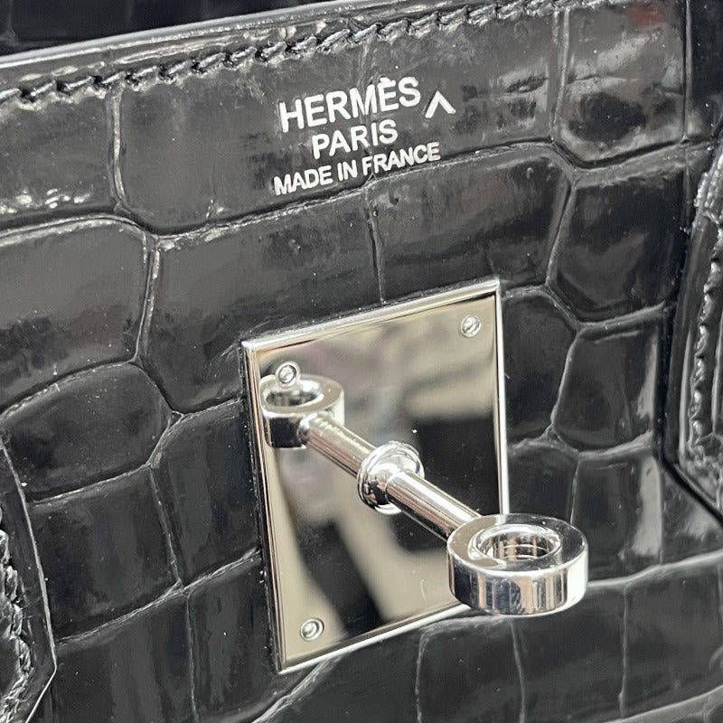 エルメス HERMES バーキン30 バーキン 30 バッグ トートバッグ ポロサス クロコダイル ノワール ブラック 黒 シルバー金具