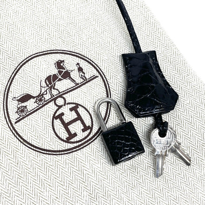 エルメス HERMES バーキン30 バーキン 30 バッグ トートバッグ ポロサス クロコダイル ノワール ブラック 黒 シルバー金具