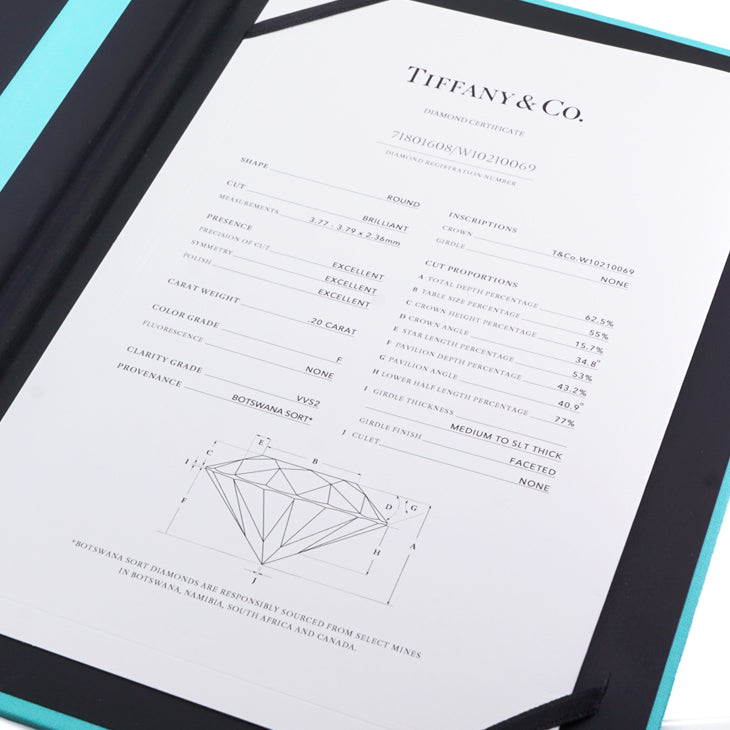 Tiffany & Co. Tiffany＆Co。 Tiffany & Co. 和谐环PT950白金钻石环订婚戒指铂金