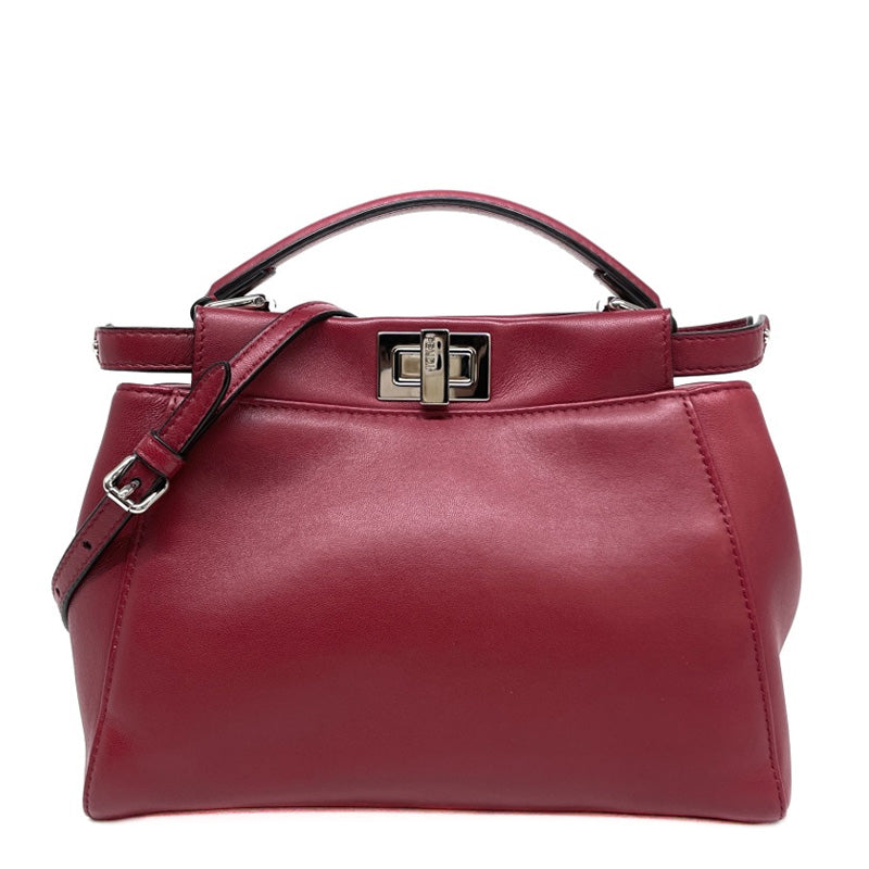 FENDI 펜디 Peekaboo small Mini peekaboo Peekaboo mini Bag bugs 나파 가죽 파이썬 레드 핑크 Bicolor 빨간 실버 메탈 핸드백