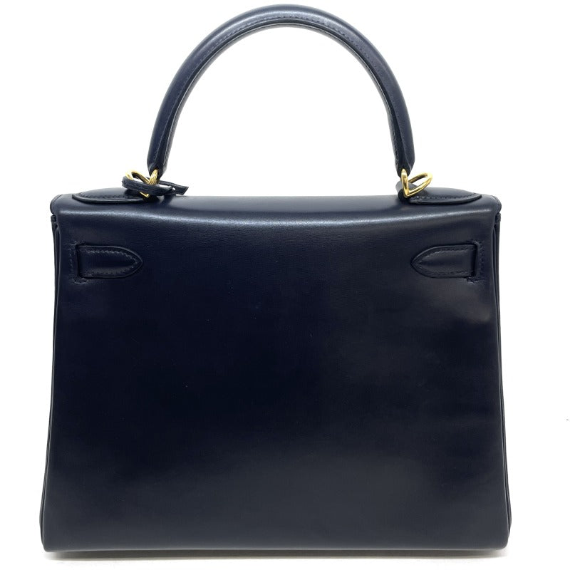 HERMES HERMES Kelly 28 Kelly 28 Bag, Tote Bag, Shoulder Bag, Box Calf, Blue Indigo, Navy, Navy, Gold Fittings