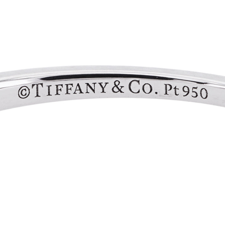 Tiffany & Co. Tiffany & Co. 약혼 반지 라운드 화려한 컷 다이아몬드 & 플래티넘 다이아몬드 밴드 Tiffany & Co. 진정한 링 PT950 실버 다이아몬드 반지 약혼 반지 백금