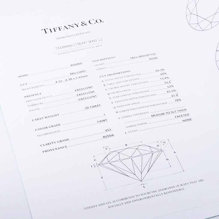 Tiffany & Co. Tiffany & Co. 약혼 반지 라운드 화려한 컷 다이아몬드 & 플래티넘 다이아몬드 밴드 Tiffany & Co. 진정한 링 PT950 실버 다이아몬드 반지 약혼 반지 백금