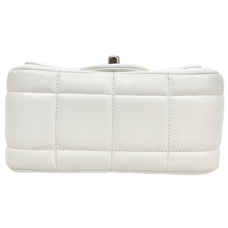 CHANELチョコバーバッグ白 チョコバー】 シャネルチェーンショルダーバッグラムスキンホワイト白