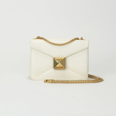 ヴァレンティノ VALENTINO ワンスタッズ バッグ ショルダーバッグ ナッパレザー アイボリー ゴールド金具 チェーンバッグ