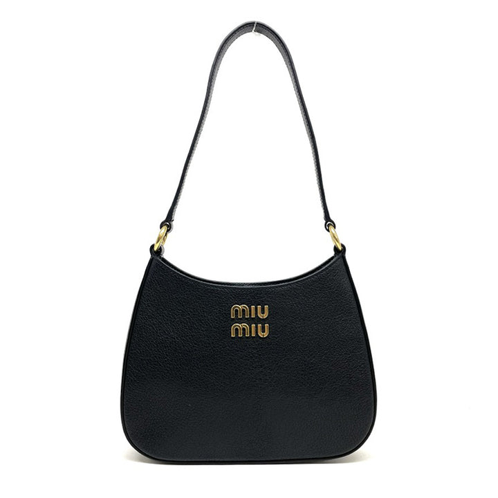 ミュウミュウ MIUMIU バッグ ショルダーバッグ マドラスレザー ブラック 黒 ゴールド金具 ハンドバッグ – Tieel Vintage