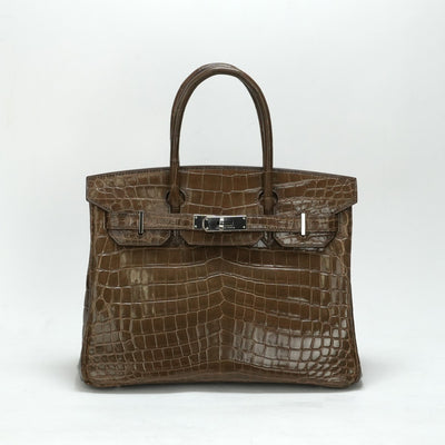 HERMES HERMES Birkin 30 Birkin 30 Bag, Tote Bag, Nilotticus, Crocodile, Brown, Silver Fittings