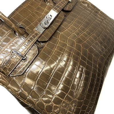 HERMES HERMES Birkin 30 Birkin 30 Bag, Tote Bag, Nilotticus, Crocodile, Brown, Silver Fittings