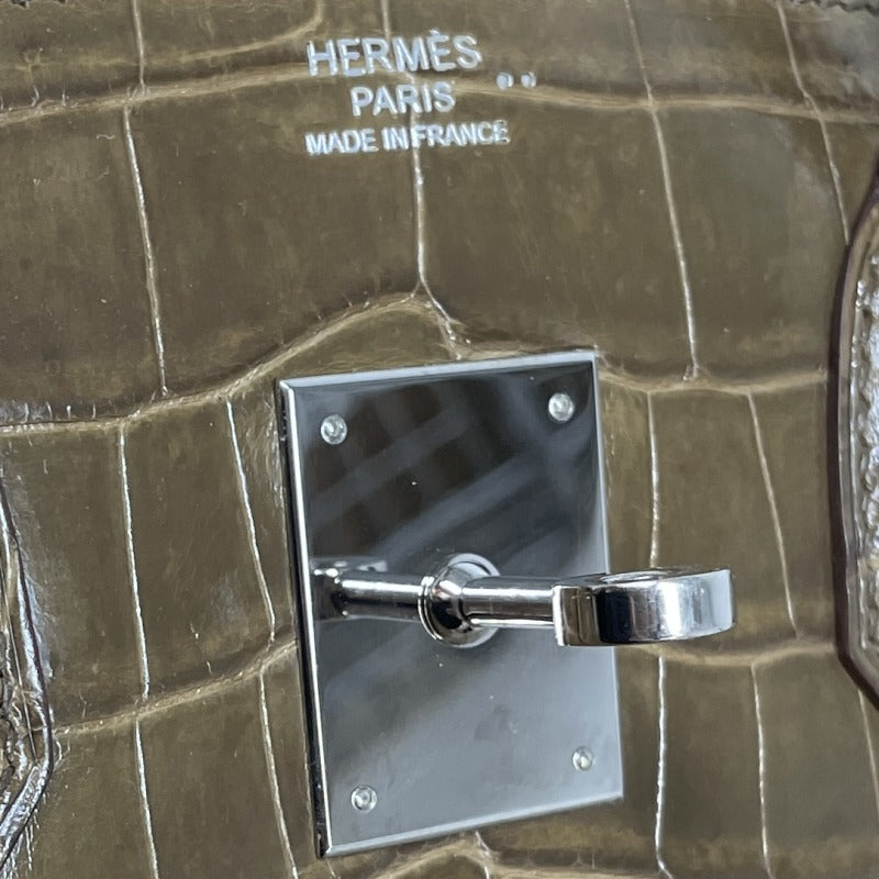 HERMES HERMES Birkin 30 Birkin 30 Bag, Tote Bag, Nilotticus, Crocodile, Brown, Silver Fittings