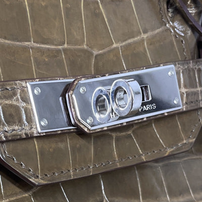 HERMES HERMES Birkin 30 Birkin 30 Bag, Tote Bag, Nilotticus, Crocodile, Brown, Silver Fittings