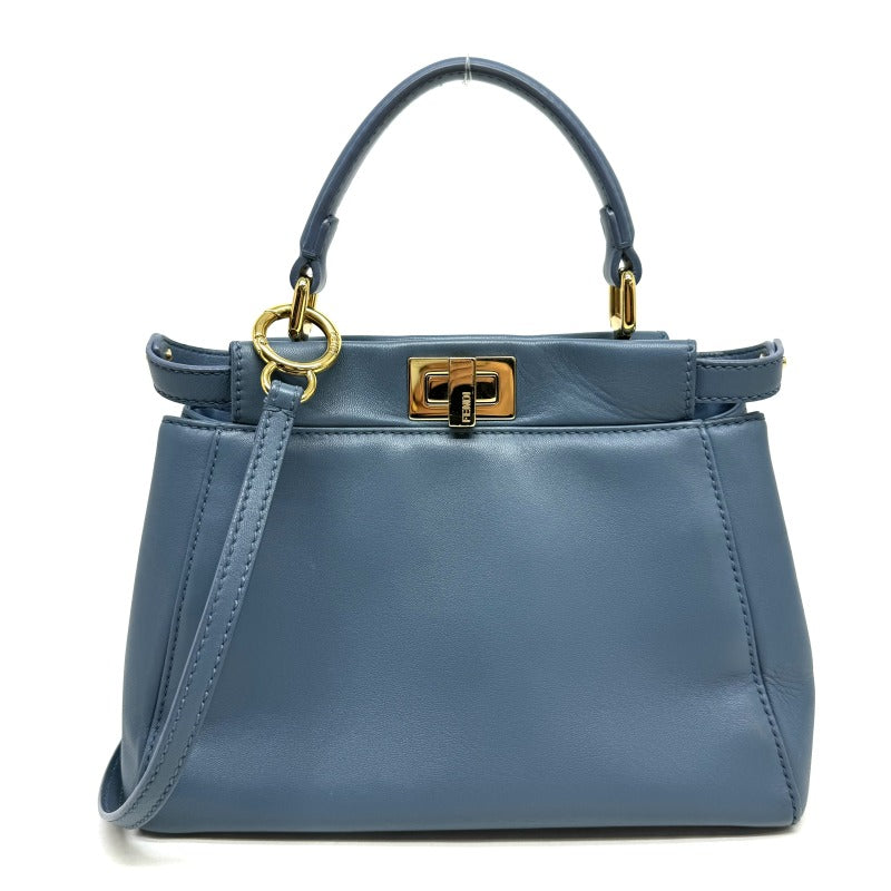 FENDI FENDI Peekaboo small Mini peekaboo Peekaboo mini Bag, tote bag, shoulder bag, nappa leather, blue, blue, gold hardware, handbag