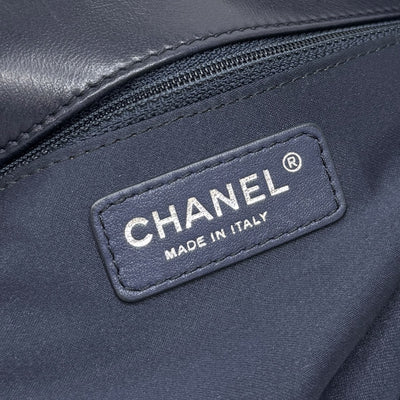 シャネル CHANEL マトラッセ25　トリオ シングルフラップ Wフラップ ダブルチェーン Wチェーン マトラッセ バッグ ショルダーバッグ ラムスキン ネイビー 紺 シルバー金具 チェーンショルダーバッグ Sフラップ Wチェーン シングルフラップ ダブルチェーンココマーク ターンロック