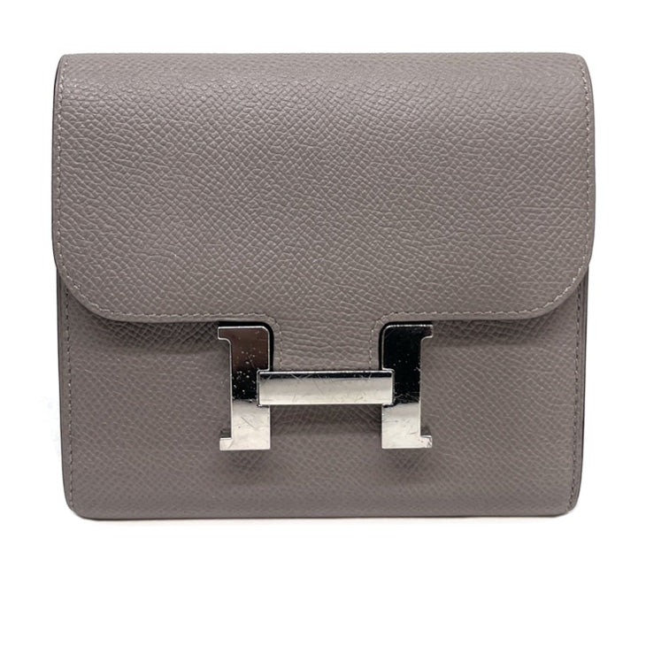 HERMES HERMES Constance compact Constance compact Wallet, Bifold Wallet, Mini Wallet, Mini Wallet, Epson, Etoop, Grey, Silver Fittings, Vo Epson