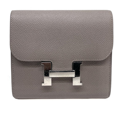 HERMES HERMES Constance compact Constance compact Wallet, Bifold Wallet, Mini Wallet, Mini Wallet, Epson, Etoop, Grey, Silver Fittings, Vo Epson