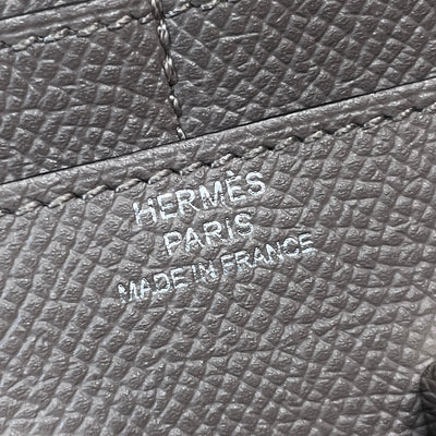 エルメス HERMES コンスタンスコンパクト コンスタンス コンパクト 財布 二つ折り財布 ミニ財布 ミニウォレット エプソン エトゥープ グレー シルバー金具 ヴォーエプソン