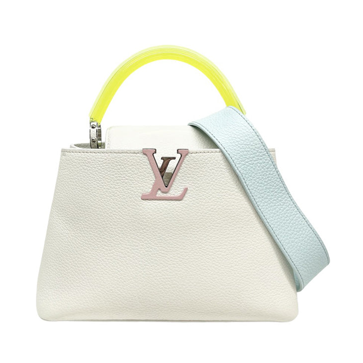 LOUIS VUITTON LOUIS VUITTON Capucines BB Capucines BB Bag, Tote bag, Shoulder bag, Toryon leather, White, White, Silver hardware, Multicolor, Blue, Pink