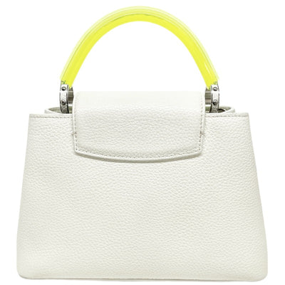 LOUIS VUITTON 루이비통 Capucines BB Capucines BB 가방, 토트 백, 숄더백, 토리 온 가죽, 흰색, 흰색, 은색 피팅, 멀티컬러 블루 핑크