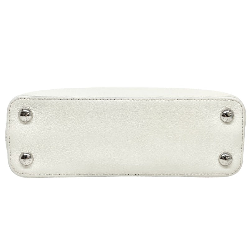 LOUIS VUITTON 루이비통 Capucines BB Capucines BB 가방, 토트 백, 숄더백, 토리 온 가죽, 흰색, 흰색, 은색 피팅, 멀티컬러 블루 핑크