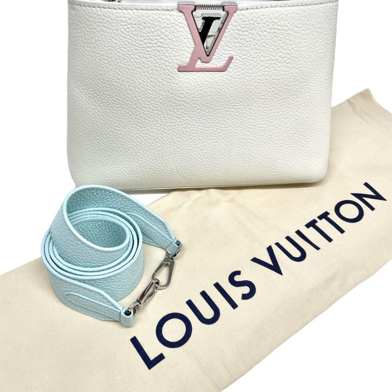 ルイヴィトン LOUIS VUITTON カプシーヌBB カプシーヌ BB バッグ トートバッグ ショルダーバッグ トリヨンレザー ホワイト 白 シルバー金具 マルチカラー ブルー ピンク