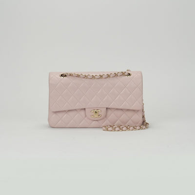 CHANEL 香奈儿 Matelass? Matelasse 25 袋肩袋羊羔粉红色的金色硬件链链肩袋可可标记转锁 Double flap W襟翼 Double chain W chain