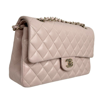 CHANEL 香奈儿 Matelass? Matelasse 25 袋肩袋羊羔粉红色的金色硬件链链肩袋可可标记转锁 Double flap W襟翼 Double chain W chain