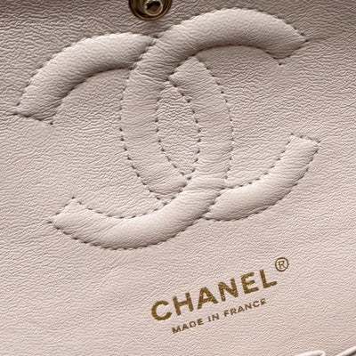 CHANEL 香奈儿 Matelass? Matelasse 25 袋肩袋羊羔粉红色的金色硬件链链肩袋可可标记转锁 Double flap W襟翼 Double chain W chain