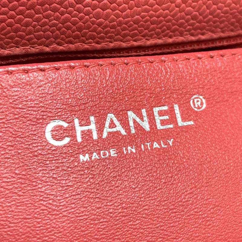 シャネル CHANEL マトラッセ ミニマトラッセ ミニマト マトラッセ20 バッグ ショルダーバッグ キャビアスキン ピンク シルバー金具 チェーンバッグ ココマーク