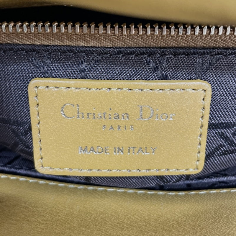 CHRISTIAN DIOR 기독교 디올 Lady dior small LADY DIOR MY ABCDIOR MYABC Cannage bag 가방, 토트 백, 숄더 백, 양고기, 노란색, 금 피팅