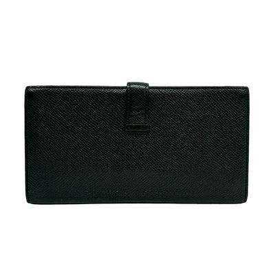 HERMES HERMES B?arn soufflet Bearn soufflet Wallet Long Wallet Epson Noir Black Gold Hardware Vaugh Epson