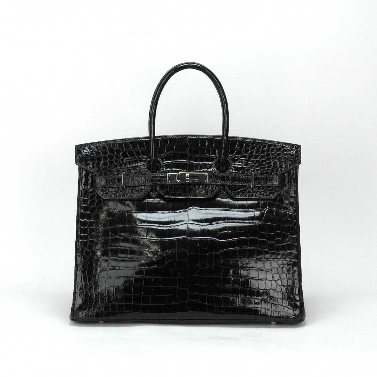 HERMES 헤르메스 Birkin 35 Birkin 35 가방 토트 백 폴로스 악어 누아르 블랙 골드 이국