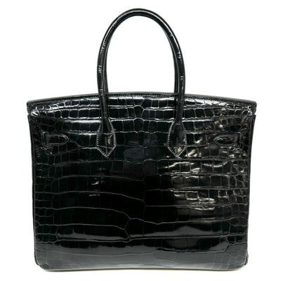 HERMES 헤르메스 Birkin 35 Birkin 35 가방 토트 백 폴로스 악어 누아르 블랙 골드 이국