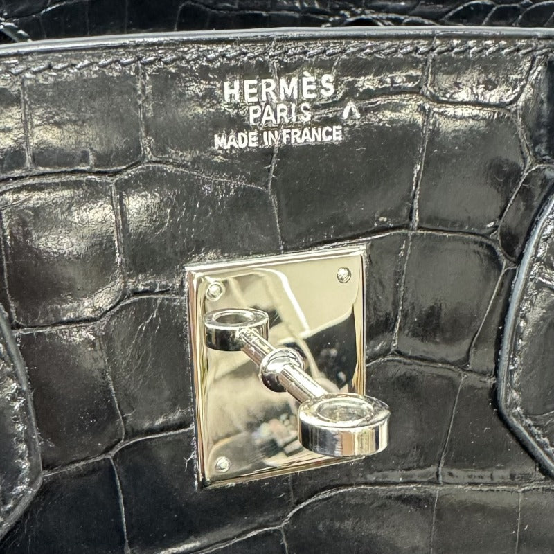 HERMES HERMES Birkin 35 Birkin 35 Bag Tote Bag Polosus Crocodile Noir Black Gold Exotic