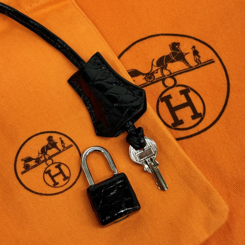 エルメス HERMES バーキン35 バーキン 35 バッグ トートバッグ ポロサス クロコダイル ノワール ブラック 黒 ゴールド エキゾチック